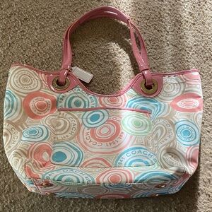 Coach Pastel Circle Print Tote Bag